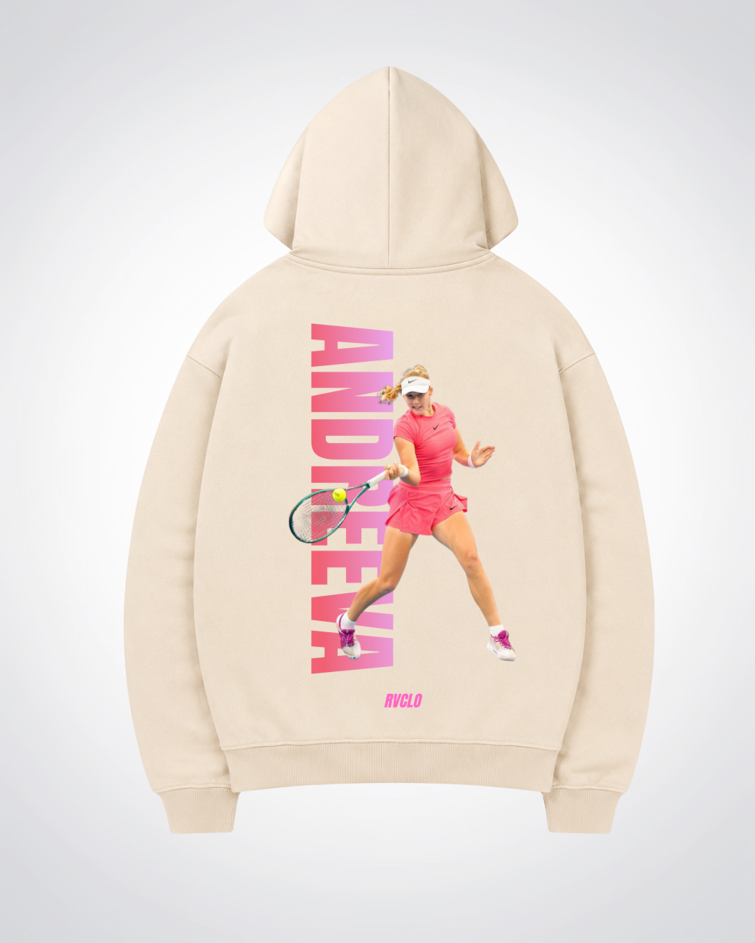 Andreeva Oversized Hoodie - Beige Back (Designed)