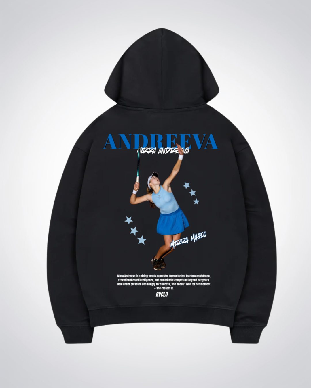Mirra Andreeva Star Oversized Hoodie - Black Back (Designed)